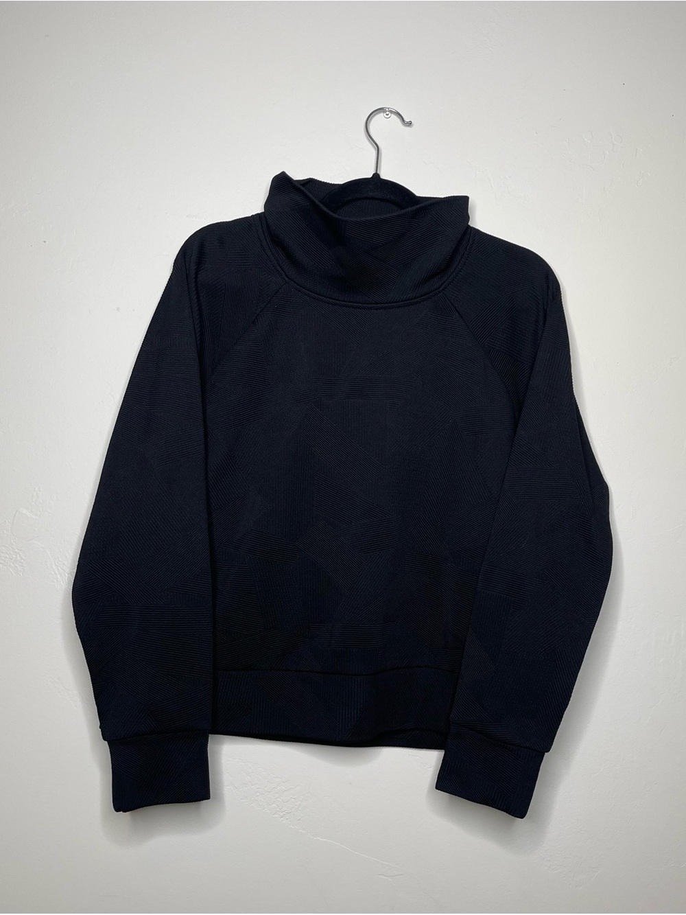 RBX Black Textured Cowl Neck Pullover Sweatshirt Women’s Large